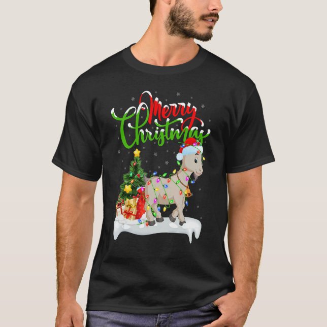 Goat   Xmas Decorations Santa Goat Christmas T Shirt (Framsida)