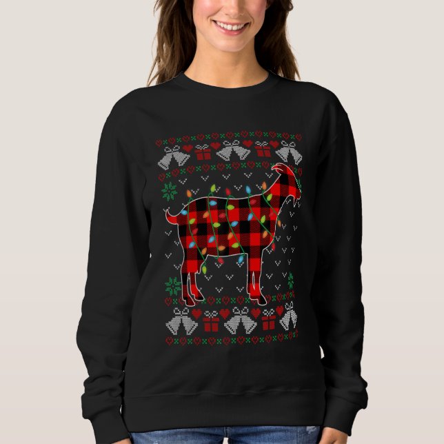 Goat     Xmas Lights Ugly Christmas Sweater T Shirt (Framsida)