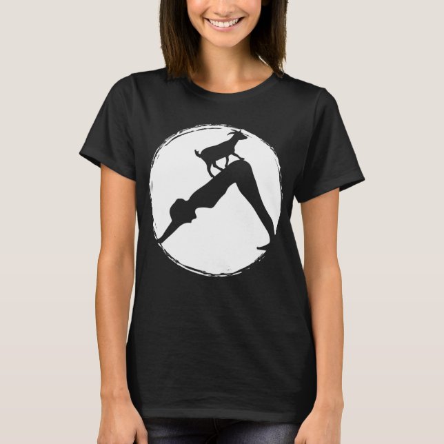 Goat Yoga Downward Hund Position - Yoga Student el T Shirt (Framsida)