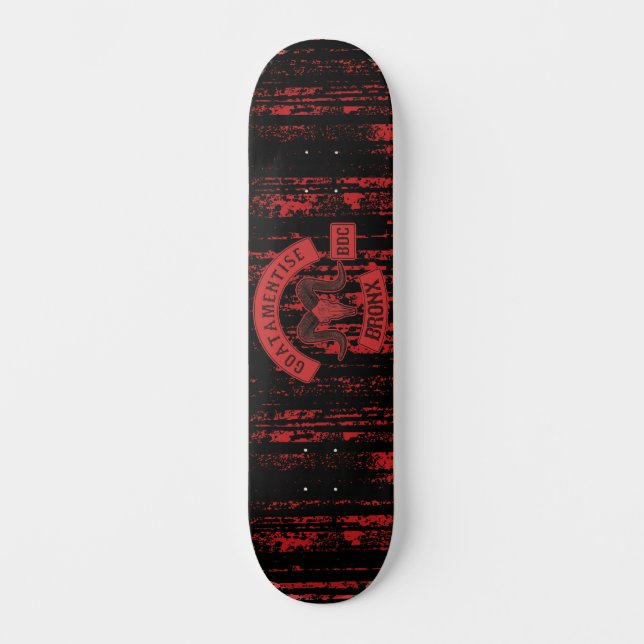 Goatamentise Red Biker Patch Mini Skateboard Bräda 18,5 Cm (Framsida)