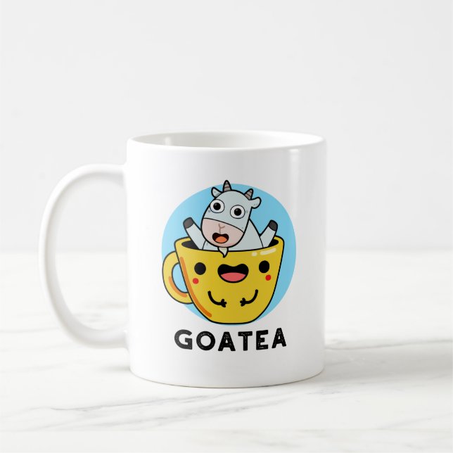 Goatea Funny Goat Tea Pun Kaffemugg (Vänster)