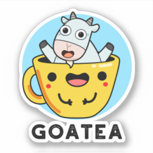 Goatea Funny Goat Tea Pun Klistermärken