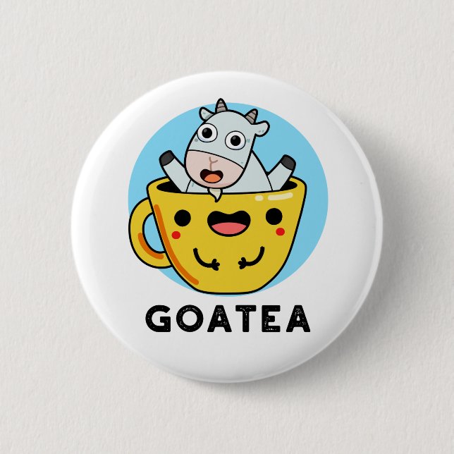 Goatea Funny Goat Tea Pun Knapp (Framsida)