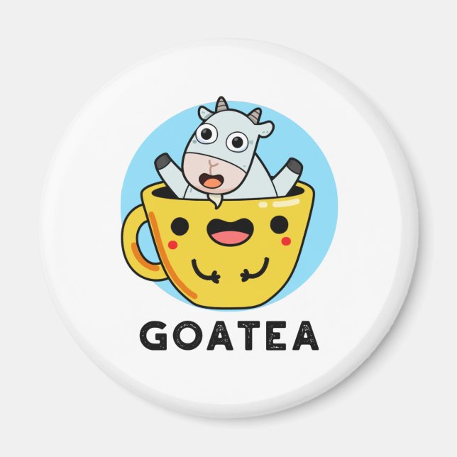 Goatea Funny Goat Tea Pun Magnet (Framsidan)