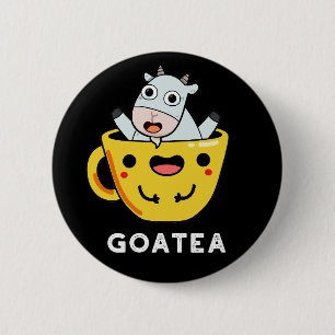 Goatea Funny Goat Tea Pun Mörk BG Knapp