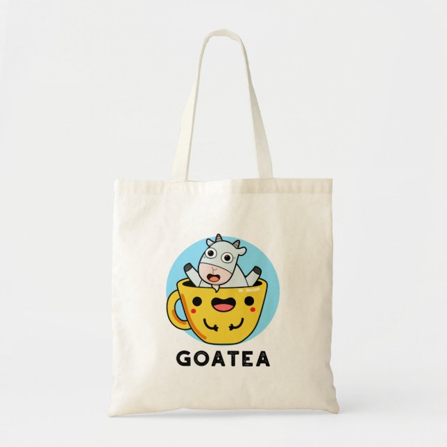 Goatea Funny Goat Tea Pun Tygkasse (Framsidan)