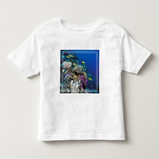 Goatfish Svarmt runt liten korall T Shirt (Framsida)