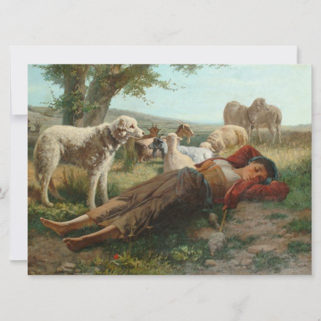 Goatherder Girl's Siesta (av Carlo Ademollo) Kort (Framsida)