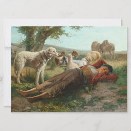Goatherder Girl's Siesta (av Carlo Ademollo) Kort