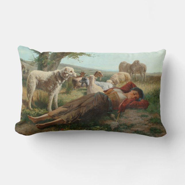 Goatherder Girl's Siesta (av Carlo Ademollo) Lumbarkudde (Framsida)