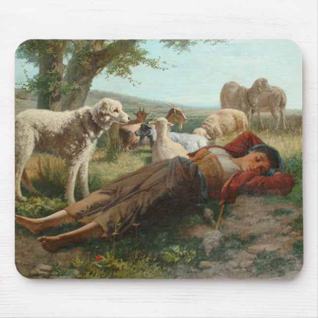 Goatherder Girl's Siesta (av Carlo Ademollo) Musmatta (Framsidan)