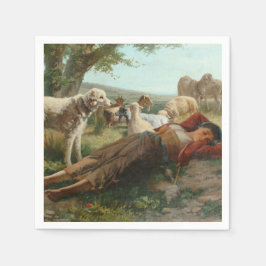 Goatherder Girl's Siesta (av Carlo Ademollo) Pappersservett