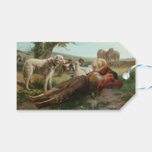 Goatherder Girl's Siesta (av Carlo Ademollo) Presentetikett