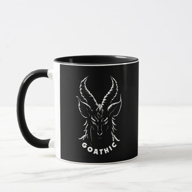 Goathic | Gothic Pun | Sataniskt getkött Mugg (Vänster)