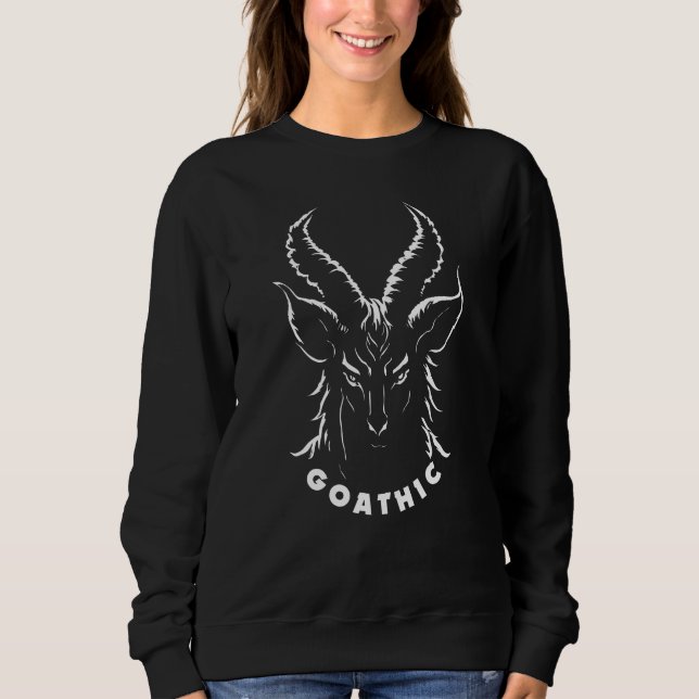 Goathic | Gothic Pun | Sataniskt getkött T Shirt (Framsida)