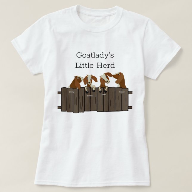 Goatladys Little Goat Herd 4 getter T Shirt (Design framsida)