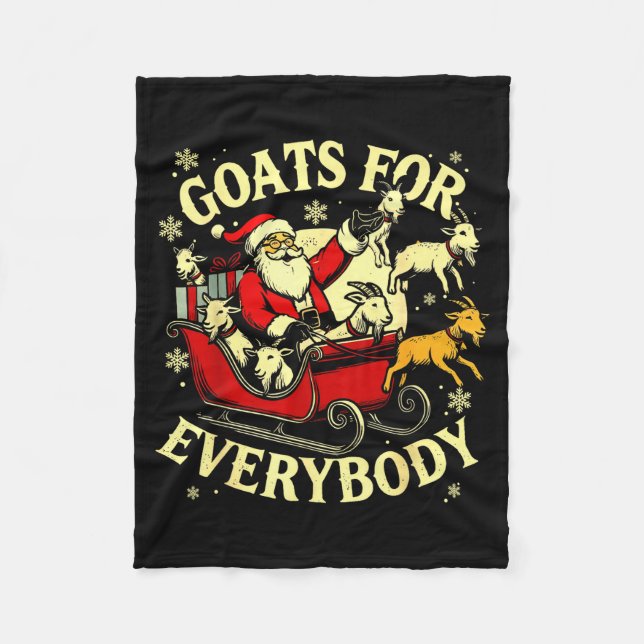 Goats For Everybody Santa Funny Christmas Goat Mom Fleecefilt (Framsidan)