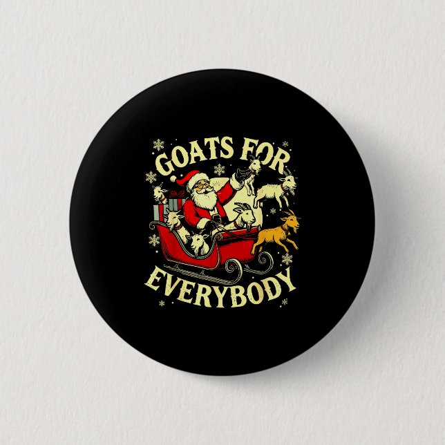 Goats For Everybody Santa Funny Christmas Goat Mom Knapp (Framsida)