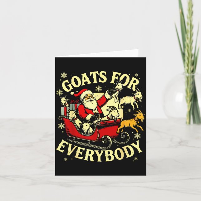 Goats For Everybody Santa Funny Christmas Goat Mom Kort (Framsida)
