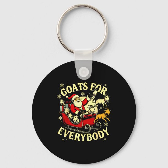 Goats For Everybody Santa Funny Christmas Goat Mom Nyckelring (Framsida)