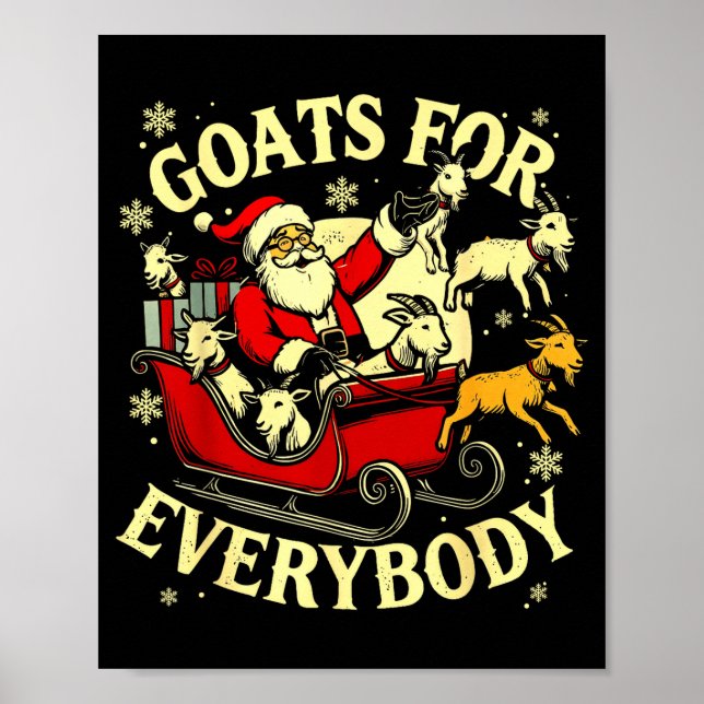 Goats For Everybody Santa Funny Christmas Goat Mom Poster (Framsidan)