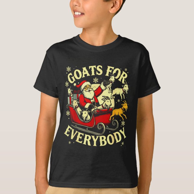Goats For Everybody Santa Funny Christmas Goat Mom T Shirt (Framsida)