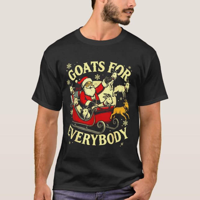 Goats For Everybody Santa Funny Christmas Goat Mom T Shirt (Framsida)
