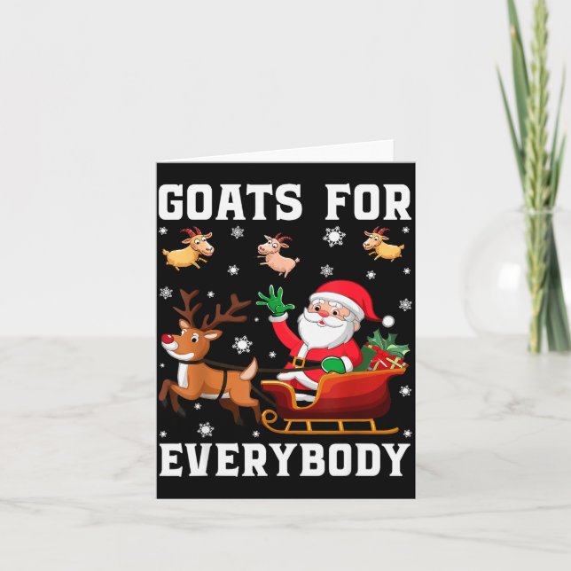 Goats For Everybody Santa Sleigh Funny Christmas G Kort (Framsida)