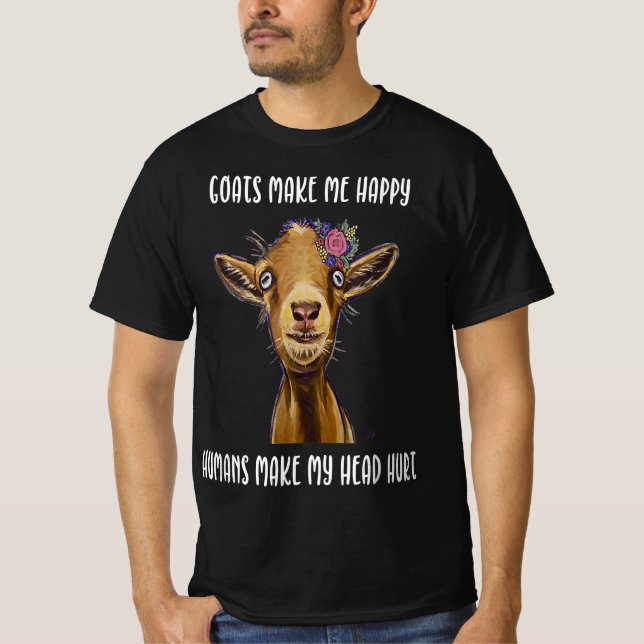 goats make me happy |goat lover t shirt (Framsida)