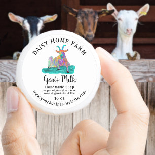 Goats Mjölk Soap Business Namn webbplats, färgad Runt Klistermärke