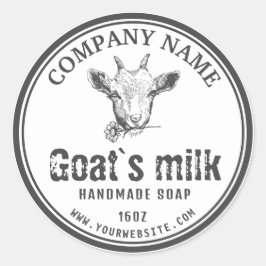 Goats Mjölk Soap-etikett | Logotyp av getter Runt Klistermärke