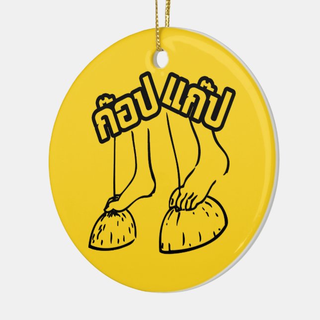 Gob Gab ☺ Traditional Thai Games ☺ Julgransprydnad Keramik (Vänster)