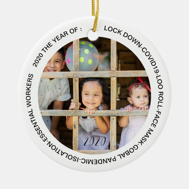 GOBAL LOCKDOWN 2020 ANSIKTE MASK JULGRANSPRYDNAD KERAMIK (Framsidan)