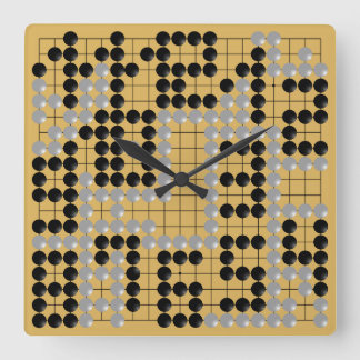Goban Clock - 1-12 (Black and White Stones) Fyrkantig Klocka