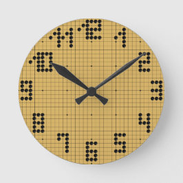 Goban Clock - Black Stones - 1-12 Rund Klocka