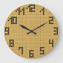 Goban Clock - Black Stones - 1-12 Stor Klocka