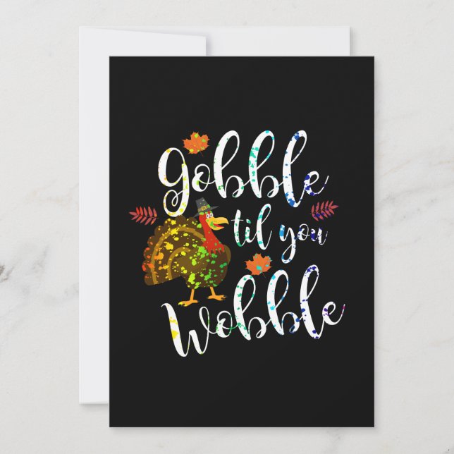Gobbla tack till du vinglar Thanksgiving regnbåge Inbjudningar (Framsida)