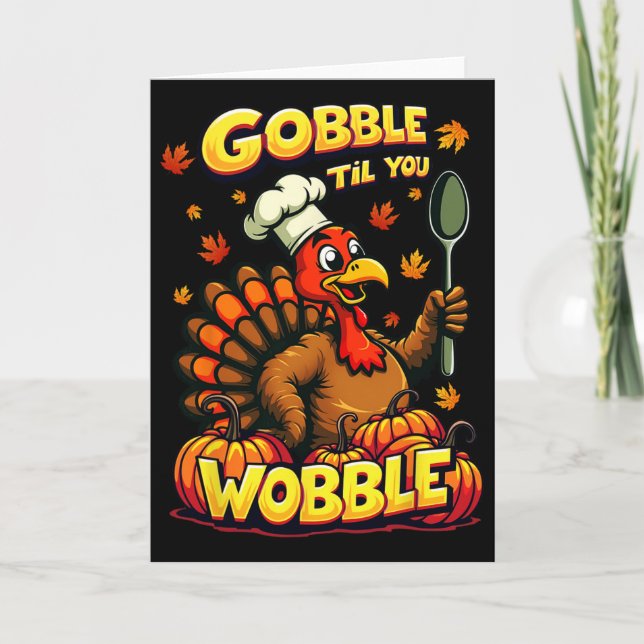 Gobbla tills du vinglar Thanksgiving Matchande Rol Kort (Framsida)