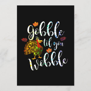 Gobbla tills du vinglar Thanksgiving regnbåge Inbjudningar