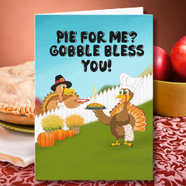 Gobble Bless You Funny Turkiets Thanksgiving Kort