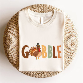 Gobble Cute Turkey Autumn Thanksgiving T Shirt