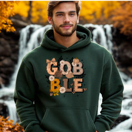 Gobble Fall Helgdag Fall Boho Thanksgiving Hoodie