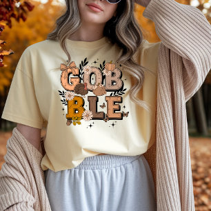 Gobble Fall Helgdag Fall Boho Thanksgiving T Shirt