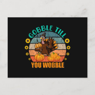 Gobble Familj Barn Matchande Thanksgiving Pyjamas Vykort