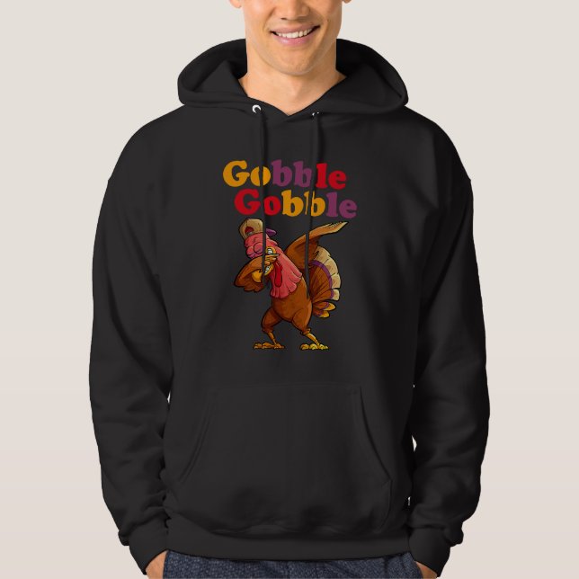 Gobble Funny Thanksgiving Day Apparel For Men Wome Hoodie (Framsida)