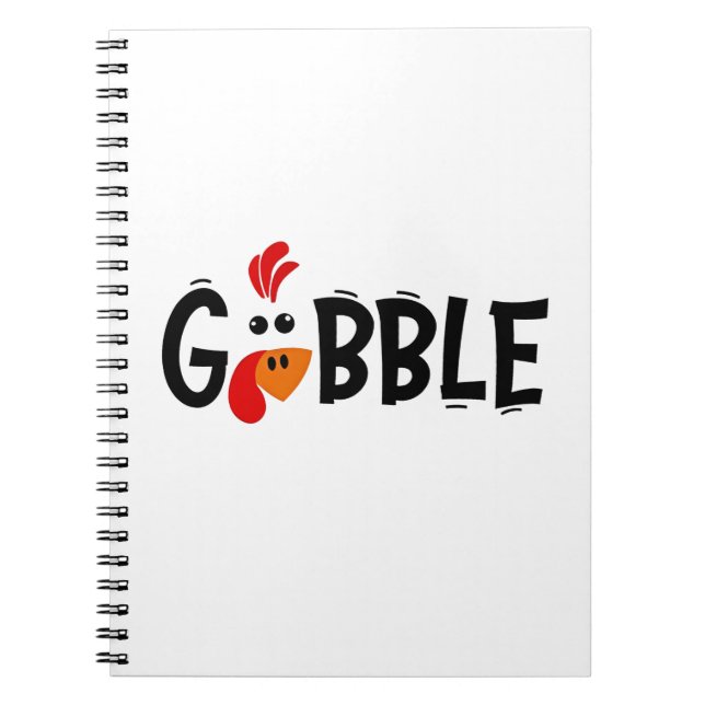 Gobble Funny Thanksgiving Turkey Feast Anteckningsbok (Framsidan)