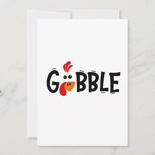Gobble Funny Thanksgiving Turkey Feast Inbjudningar (Framsida)