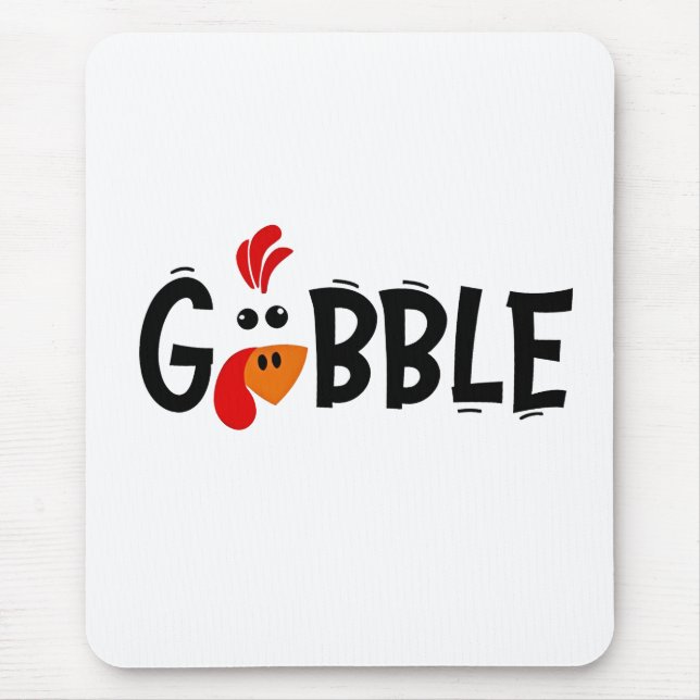 Gobble Funny Thanksgiving Turkey Feast Musmatta (Framsidan)