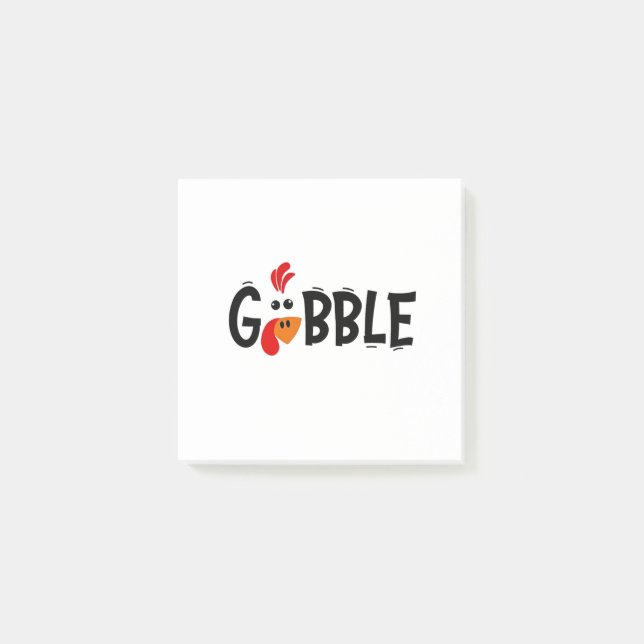 Gobble Funny Thanksgiving Turkey Feast Post-it Block (Framsida)