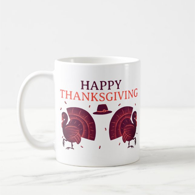 Gobble Gobble Classic Mugg – Thanksgiving Kalkon (Vänster)
